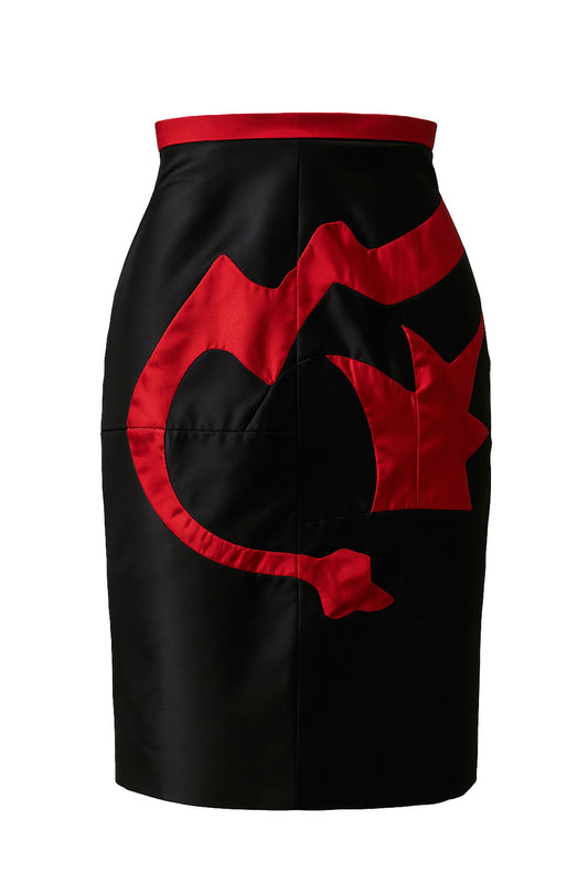 Dragon Fire Skirt — Strapless Satin Mini Skirt