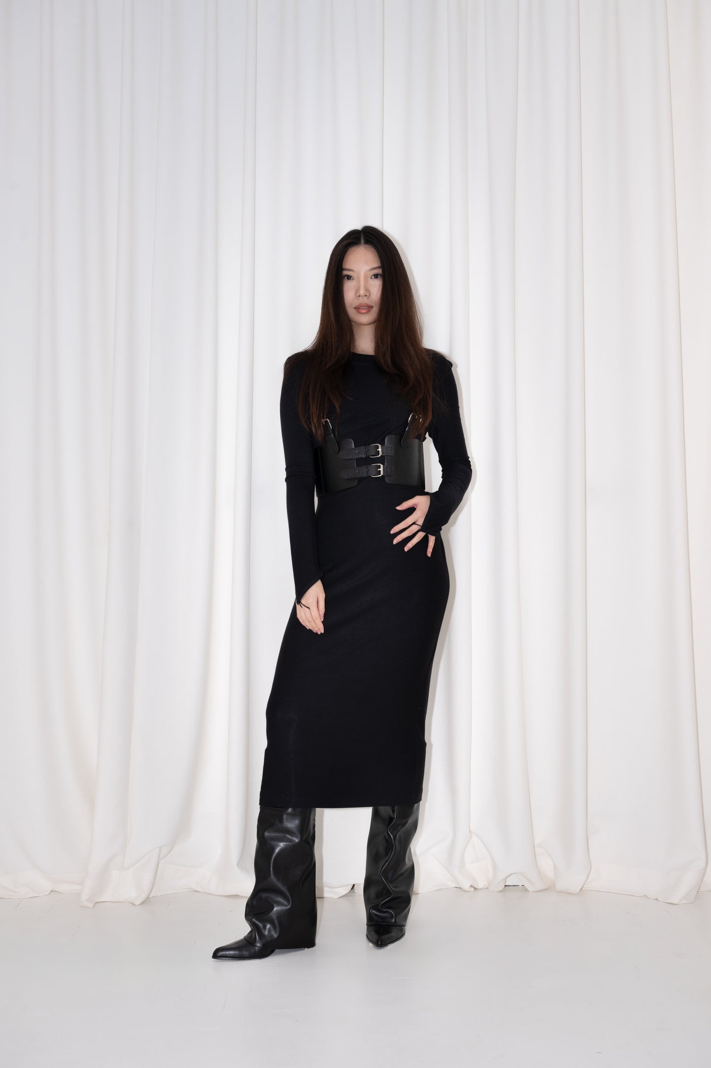 Long Black Knit Dress